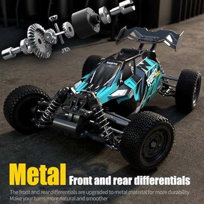 1/16 Brushless High Speed Fast RC Cars for Adults, 43+ mph Waterproof RC Monster Trucks, 4x4 Off Road All Terrain, 3 Batteries(Blue) - color: 16201pro,3 Batteries(blue)