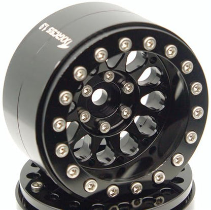 RC 1.9 Inch Beadlock Wheels Negative Offsets 8mm Rims Hex 12mm Aluminum Wheel for TRX4 TRX6 SCX10 Gen8 1/10 RC Crawler Remote Control Car Upgrades Accessories 4PCS (Black)) - color: Black)