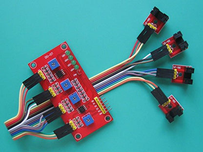 Taidacent 4-Way Speed Detection Sensor Pulse Counter Module Motor Test High Speed Slot Optocoupler Electronic Speed Sensor