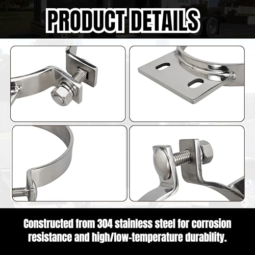 5" Stack Exhaust Clamp for Peterbilt 379 359 1987-1993 Exhaust Stack Pipe 5 inch Mount Bracket Replace 10294 (1)