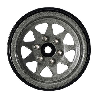 INJORA -4.05mm Offset Steel 1.3" Wheels for 1/24 1/18 RC (Titanium Grey) - color: Titanium Grey