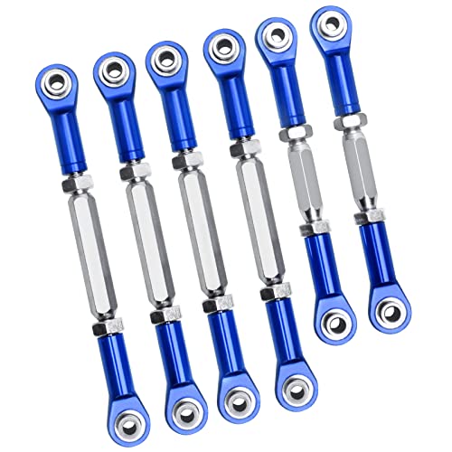 HobbyPark Steel Turnbuckles and Aluminum Camber Links Rod Ends Toe Links Set Linkage for Arrma 1/8 Typhon Mega 4x4 Option Parts (6PCS) (Navy Blue) - color: Navy Blue