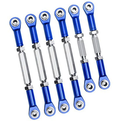 HobbyPark Steel Turnbuckles and Aluminum Camber Links Rod Ends Toe Links Set Linkage for Arrma 1/8 Typhon Mega 4x4 Option Parts (6PCS) (Navy Blue) - color: Navy Blue