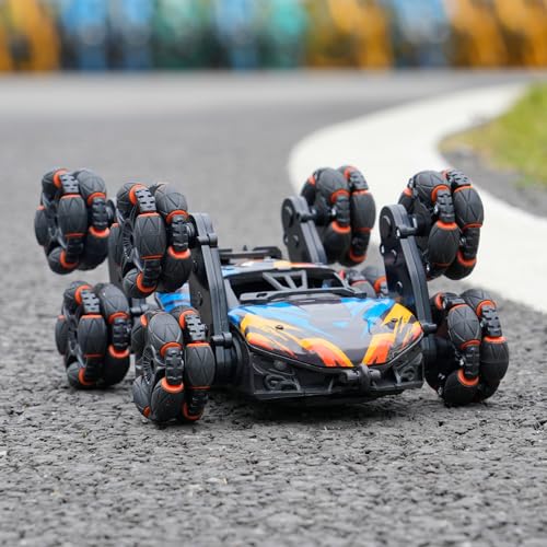 Cool 8 Wheels Hand Controlled rc Stunt Car Toys, Gesture Sensing Remote Control Cars for Boys Age 6 7 8-12 13 14 Year Old, Birthday Gifts Ideas for Kids - color: Black, Blue