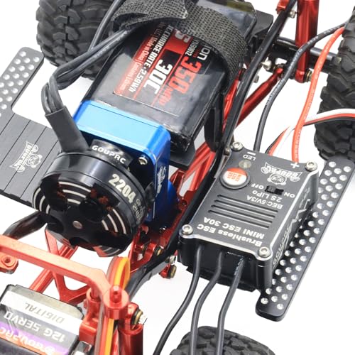 GOUPRC Brushless ESC 30A & 2204 2400KV Brushless Outrunner Motor with Mount Combo Kit for SCX24 Axial 1/24 Remote Control Crawler Truck Car Blue - style: Blue ESC & Motor & Mount