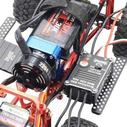 GOUPRC Brushless ESC 30A & 2204 2400KV Brushless Outrunner Motor with Mount Combo Kit for SCX24 Axial 1/24 Remote Control Crawler Truck Car Blue - style: Blue ESC & Motor & Mount