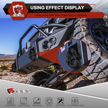 2 Pack 1/2" Safety Chain Connector Link, G80 Tow Hitch Hammerlock Coupling Link, Tow Chain Connector with 12000 lbs Loading (Black) - color: Black
