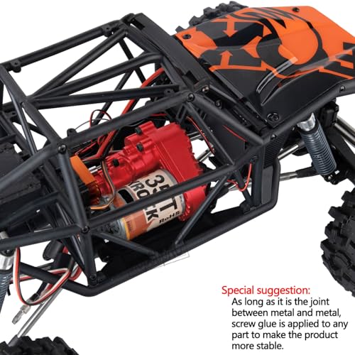 RC Gearbox Upgrades Part for 1/10 Axia 1 SCX10-AXI03004 Capra 1.9 UTB RC Crawler Car,Aluminum Gearbox Complete Transmission Case w/Spur Gear,Red - color: Red(hops Up)