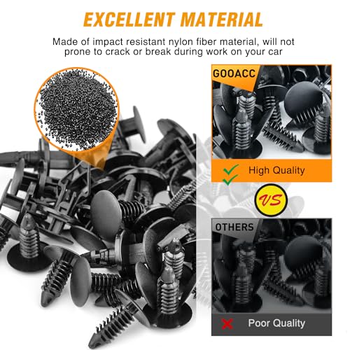 GOOACC 45Pcs Radiator Yoke, Fender & Bumper Shield Retainer Hex Head Tapping Screw Bumper Fascia Flares & Air Dam Retainer for Ford Buick Cadillac Dodge - color: 45Pcs Screw Clips