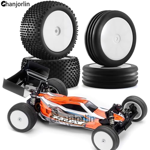 1/10 RC Off Road racing Tires and Wheels Rims 12mm Hex Front and Rear Tyres For 1:10 Scale Buggy Car Serpent Spyder SRX2 SRX4 XRAY XB2 Tekno EB410 yokomo yz4 Tamiya TD4 TT-02B DF-02 4PCS