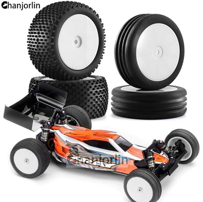 1/10 RC Off Road racing Tires and Wheels Rims 12mm Hex Front and Rear Tyres For 1:10 Scale Buggy Car Serpent Spyder SRX2 SRX4 XRAY XB2 Tekno EB410 yokomo yz4 Tamiya TD4 TT-02B DF-02 4PCS