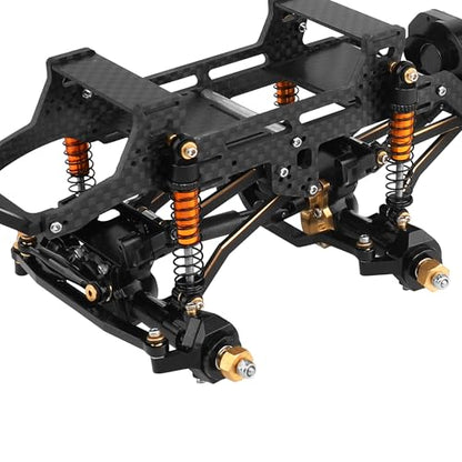 LCG 6x6 8×8 Carbon Fiber Chassis Frame with Metal Axles for 1/24 RC Crawler Car Axial SCX24 Refit Kit (8x8 blackl) - color: 8x8 Blackl