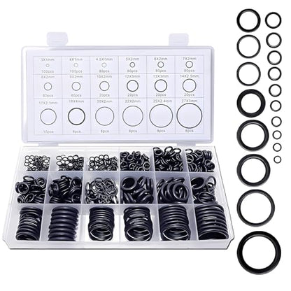 770Pcs O-Ring Assortment Kit, 18 Sizes Nitrile Rubber, for Automotive Plumbing Air Water Fitting Repair - style: 18 Size/770 Pcs
