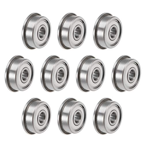 uxcell F624ZZ Flanged Ball Bearing 4mmx13mmx5mm Double Shielded Chrome Steel Deep Groove Bearings 10pcs - size: 4x13x5mm