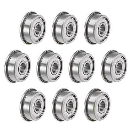 uxcell F624ZZ Flanged Ball Bearing 4mmx13mmx5mm Double Shielded Chrome Steel Deep Groove Bearings 10pcs - size: 4x13x5mm