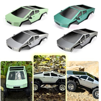 1/18 RC Pickup Hard Body Shell with Front & Rear Bumpers, Upgrade for TRX4M Bronco Defender (Silver) - color: Silver