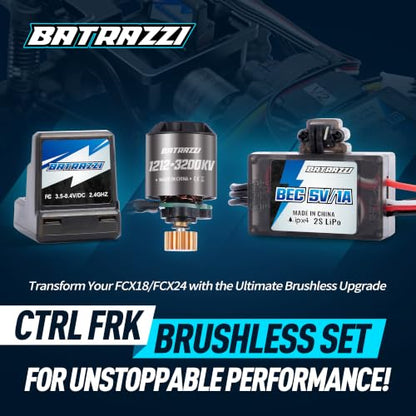 Ctrl Frk 3200KV Brushless Outrunner Motor, Receiver and ESC Set for 1/18 1/24 FCX18 FCX24 for FMS RC Crawler Upgrade Parts - color: Brushless Set