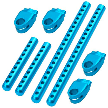 ShareGoo Metal RC Body Post Mounts Front Rear Body Holder Kit Compatible with Tamiya TT02 TT-02 1/10 RC Upgrade Parts (Blue) - color: Blue
