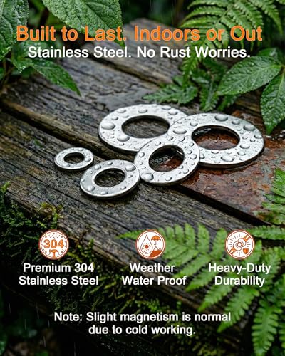405pcs Flat Washers Assortment Kit, Metric 304 Stainless Steel Assorted Set(M3-M12) - Metal Washer with More Practical M6 & M8 Sizes, Small Washers for Screws & Bolts