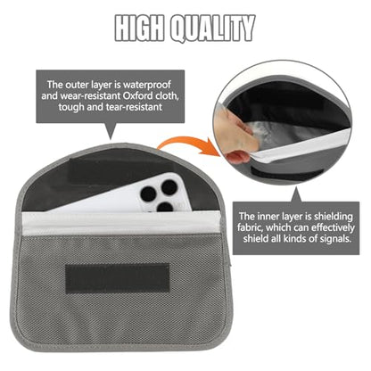 2PCS Faraday Bag for Phones and Car Keys, Keyless Entry RFID Signal Blocking Bag Key Fob Protector, Anti-Theft Faraday Pouch for Cell Phone Privacy Protection, Signal Shielding (Silver) - color: Silver