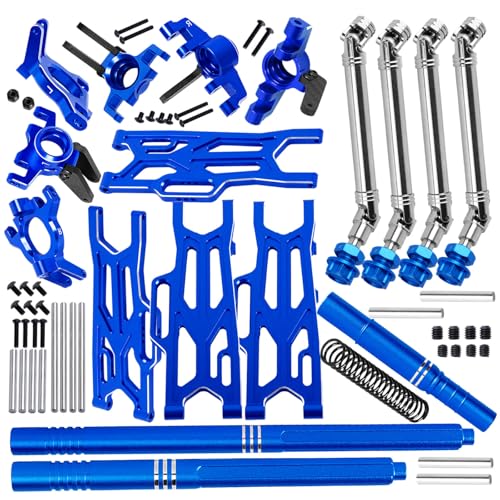 RC Suspension Arms Set&Steering Block Knuckles&Drive Shaft Axles Upgrades Part for 1/10 Kraton Outcast 4S V2 BLX,CVD Driveshafts Suspension Arms Hubs Caster Blocks.Navy Blue(Only Fit V2) - color: Navy Blue(2pcs)