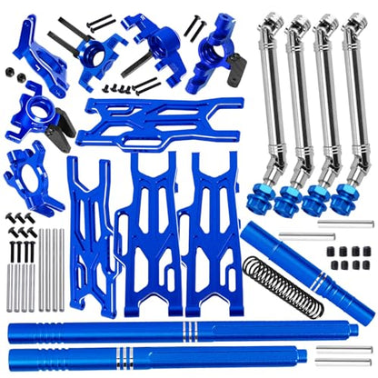RC Suspension Arms Set&Steering Block Knuckles&Drive Shaft Axles Upgrades Part for 1/10 Kraton Outcast 4S V2 BLX,CVD Driveshafts Suspension Arms Hubs Caster Blocks.Navy Blue(Only Fit V2) - color: Navy Blue(2pcs)
