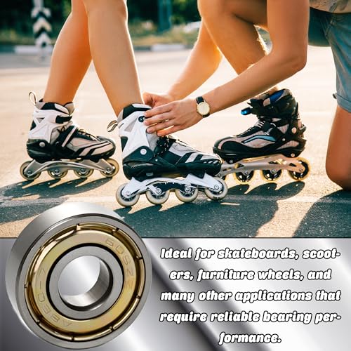 120 Pcs Ball Bearings 608 ZZ Double Metal Sealed Deep Groove Bearings Small Ball Bearings for Furniture Wheel Skateboards Inline Skates 3D Printer