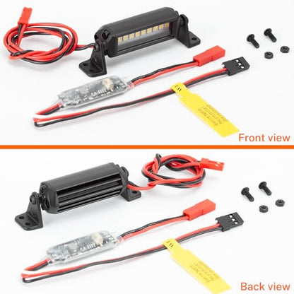 RC Light Bar 10 LED 2.16 Inch Aluminum RC Lights RC Crawler Accessories for Axial SCX10 Traxxas TRX4 TRX4M Arrma Senton Redcat GEN7 1/10 1/18 Scale Rock Crawler Truck RC Car Roof Light Kit