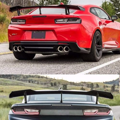for 2016 2017 2018 2019 2020 2021 2022 2023 2024 Chevy Camaro SS RS LT ZL All Models Rear Trunk Spoiler Wing, ZL1 1LE Style Lip Spoiler Wing Without Rear View Camera (Glossy Black) - size: For Chevy Camaro ZL1 (2016-2024)