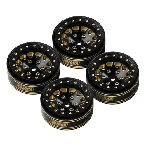 INJORA 1.3 Brass Beadlock Wheel 68g for 1/24 1/18 RC Crawler (Black Gold)