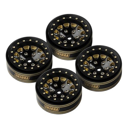 INJORA 1.3 Brass Beadlock Wheel 68g for 1/24 1/18 RC Crawler (Black Gold)
