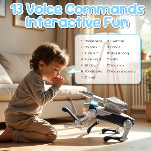 Smart Robot Dog,Interactive STEM Pet Toy with Voice Control for Kids Age 6+ | App Programming,Lifelike Actions,Bionic Walking,Programmable Play Birthday Gifts for Boys Girls - style: Shoot Robot Dog