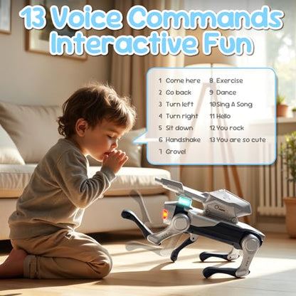 Smart Robot Dog,Interactive STEM Pet Toy with Voice Control for Kids Age 6+ | App Programming,Lifelike Actions,Bionic Walking,Programmable Play Birthday Gifts for Boys Girls - style: Shoot Robot Dog