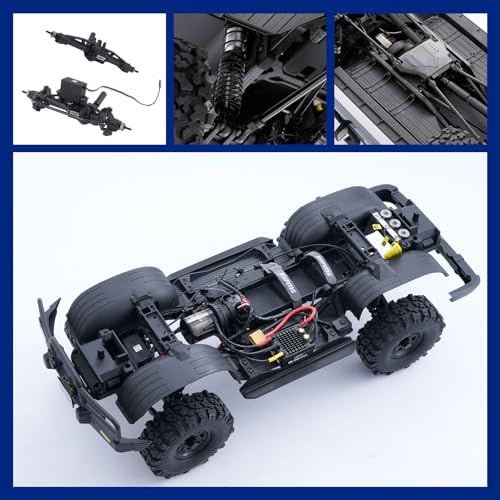 FMS 1/10 FCX10 PRO RC Crawler Land Cruiser LC80 RS Toyota Licensed,Upgraded Brushless Motor 3541-KV2100, 4WD Off-Road RC Rock Truck, 2.4GHz Hobby Grade Remote Control Car for Adults RS(no battery) - color: Blue