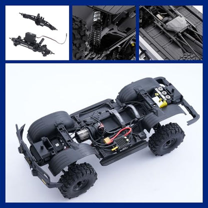 FMS 1/10 FCX10 PRO RC Crawler Land Cruiser LC80 RS Toyota Licensed,Upgraded Brushless Motor 3541-KV2100, 4WD Off-Road RC Rock Truck, 2.4GHz Hobby Grade Remote Control Car for Adults RS(no battery) - color: Blue