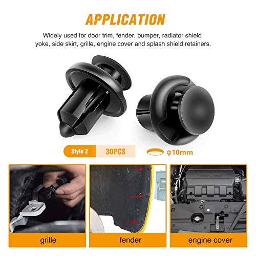 GOOACC GRC-18 100PCS 7mm 8mm 10mm Nylon Push Expansion Screws Replacement Kit,Bumper Fastener Rivet Clips GM 21030249 Ford N807389S - color: 100PCS 7mm 8mm 10mm