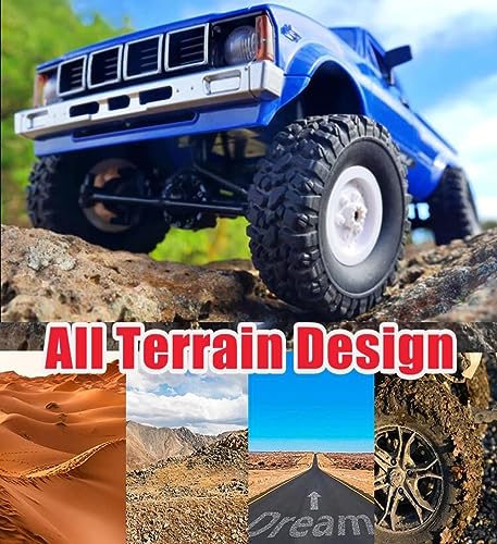RC Crawler WPL C24 RC Rock Crawler RC Truck 4x4 Off Road RTR | 1/16 Scale Remote Control Truck All Terrain 2.4 GHz with Proportional Steering LED Lights Hobby Toys Adult