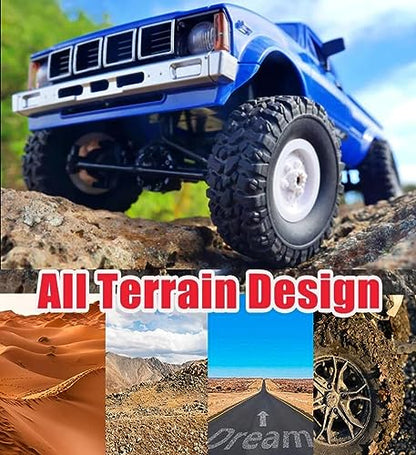RC Crawler WPL C24 RC Rock Crawler RC Truck 4x4 Off Road RTR | 1/16 Scale Remote Control Truck All Terrain 2.4 GHz with Proportional Steering LED Lights Hobby Toys Adult