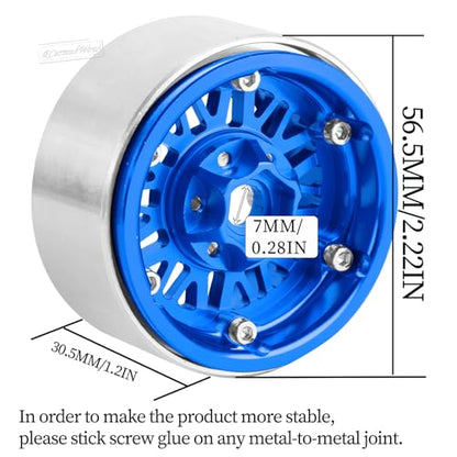 RC 1.9" Beadlock Wheels 1.9 Beadlock Rims for 1/10 SCX10 90046 AX103007 TRX4 TRX6 Gen7 8 D90 VS4-10 MST CFX RC Crawler,Alloy Aluminium 1.9 rc Wheels 1.9 rc Rims w/Wheels Ring,Navy Blue - color: Navy Blue(4pcs)