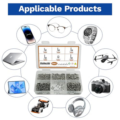 530Pcs M1.6 304 Stainless Steel Metric Micro Screws Nuts Assortment | M1.6x4/5/6/8/10mm Sizes, Phillips Pan Head, Fully Threaded Kit for Arduino, RC Models, Electronics, DIY Projects - size: M1.6x4/5/6/8/10- 530 Pcs