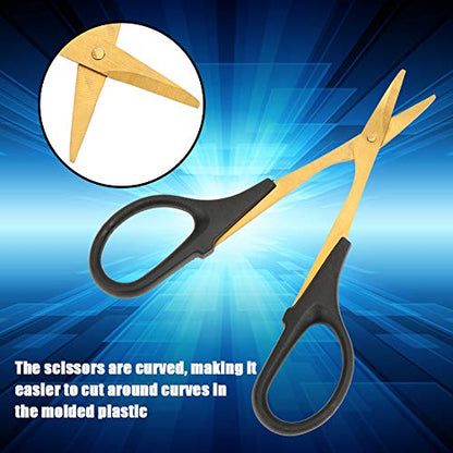 RC Scissors, Car Truck Shell Curved Scissors Model Body Cutting Trimming Accessory Tool RC Body Reamer Hole Puncher Curved Straight Scissors for RC Car