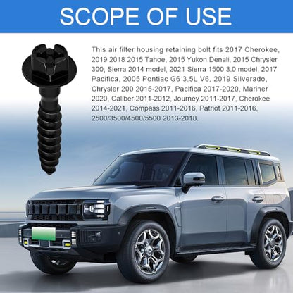 5PCS Air Box Bolt Screws, Filter Housing Screws, Air Filter Housing Mounting Bolts Replace 6509605AA 11549031, Automotive Airs Filters Cover Retainers Fit for Chrysler, Jeep, Dodge, Ram
