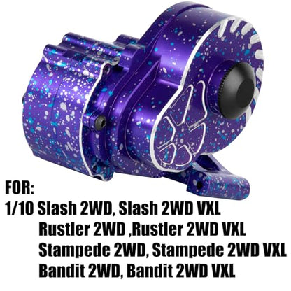 Metal Magnum 272R Assembled Transmission Upgrades Part for 1/10 Slash/Rustler/Stampede/Bandit 2WD VXL. Gearbox Transmission Bundle with Tooth Spur Gear Hops Up. #9495 Purple&Blue - color: Purple&blue(for 1/10)