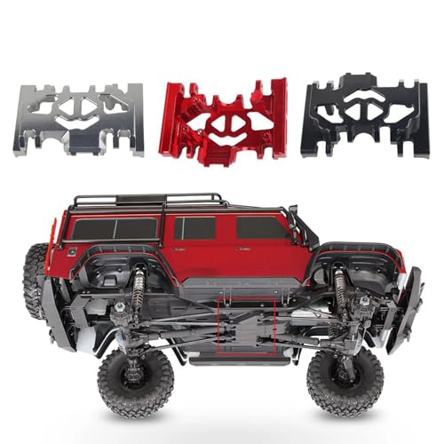 Aluminum Alloy TRX4 Gearbox Mount Base Chassis Skid Plate for 1/10 RC Crawler TRX-4 Defender Bronco Blazer G500 Upgrade (Red)