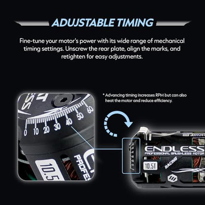 KWTRC Endless 540 Brushless Motor, High-Torque & High-Efficiency RC Motor, Heat-Resistant, Lightweight Design, Compatible with 1/10 RC Drift Cars, Race Cars (10.5T) - style: 10.5T