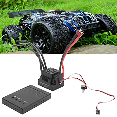 Waterproof 120A Brushless ESC for RC Car, High Performance RC Brushless ESC with Programming Card, 2-4S LiPo 4-8S NiMh Compatible, Built - in Cooling Fan and Multiple Protectio