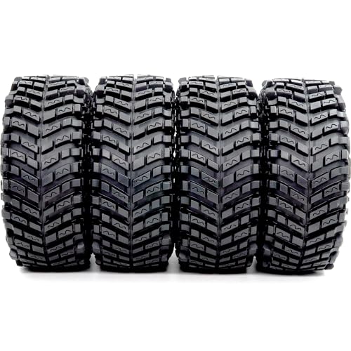 HOBBYSOUL 4pcs RC 2.2 Crawler Tires Soft Sticky 127mm/5.0inch Tall 2.2 Tires Tyres for 1/10 Axial Wraith Axial Yeti/Traxxas TRX4 AMG 6x6 / redcat Everest 10