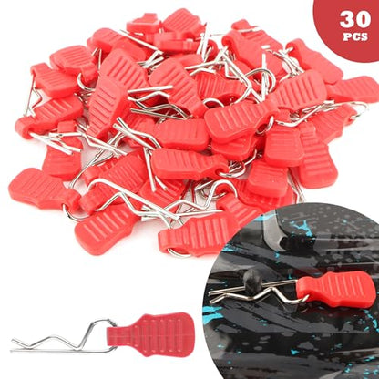 30 Pieces 1.2mm Universal RC Body Clips with Pull Tabs Car Clips RTR Clip Pins H165 Assembly Spare Parts for 1:8 1:10 1:12 Scale Redcat HPI Himoto HSP Exceed Car Parts Truck Buggy（Red - color: 1.2mm