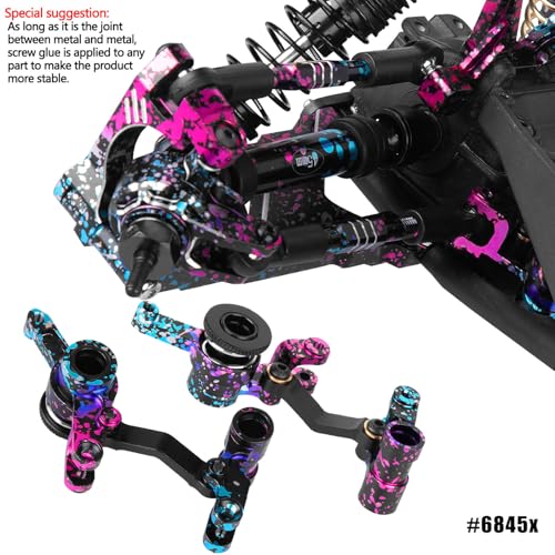 RC Upgrades Part for 1/10 Slash 4X4 BLX,Aluminum Front Rear Shock Tower Shock Mounts & Steering Bellcranks Servo Saver & Body Posts Mount Shell Column Fixing Bracket Hops Up,Colour - color: Colour(3 Set)