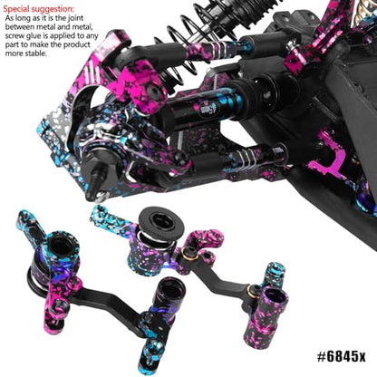 RC Upgrades Part for 1/10 Slash 4X4 BLX,Aluminum Front Rear Shock Tower Shock Mounts & Steering Bellcranks Servo Saver & Body Posts Mount Shell Column Fixing Bracket Hops Up,Colour - color: Colour(3 Set)